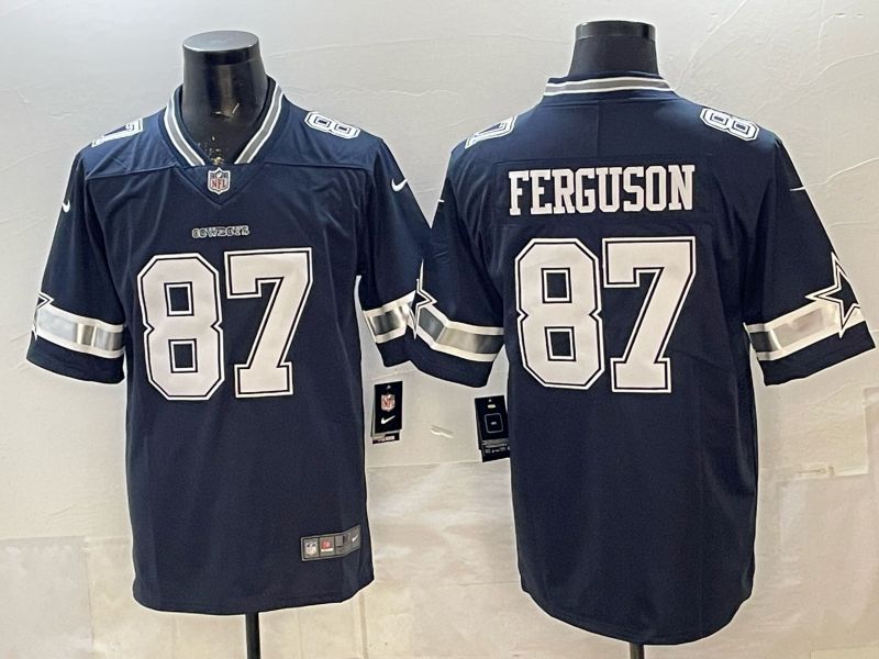 2026 Men Dallas Cowboys #87 Ferguson Blue 2th generations Nike Limited NFL Jersey style 001